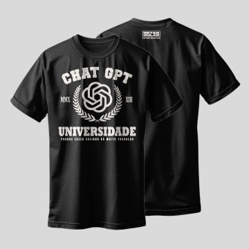 T-shirt 'Universidade ChatGPT' - Para os amantes de AI!