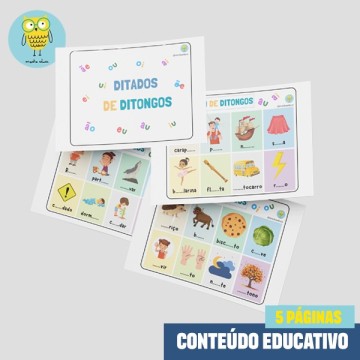 Fichas Educativas - Ditado de Ditongos (Digital)