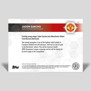 Topps NOW® - Jadon Sancho - Signs for Manchester United [PR: Desconhec