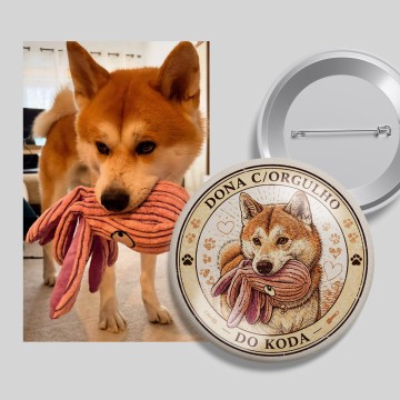 Pin 'Pet Lover' Personalizado com Nome e Fotografia - Apenas 2,90€