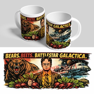 Caneca The Office Dwight Schrute – Bears. Beets. Battlestar Galactica.