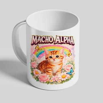 Caneca Engraçada “Macho Alpha” Gato - Apenas 6,90€