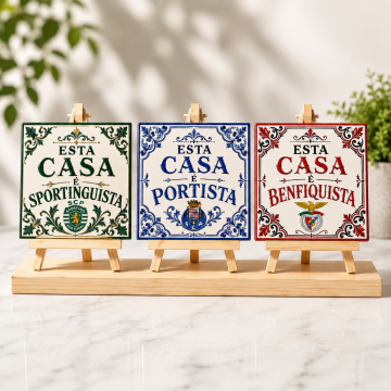 Azulejo Decorativo - Esta casa é Benfiquista, Portista, Sportinguista