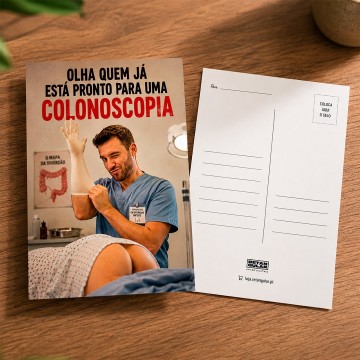 Postal de Aniversário Engraçado - Pronto para uma Colonoscopia!