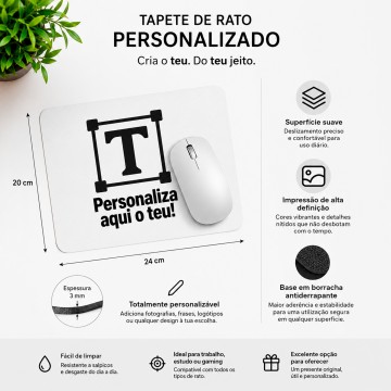 Tapete de Rato Personalizado 24x20 cm – Com Foto, Frase ou Design