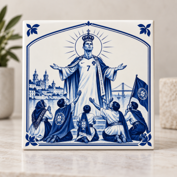 Azulejo - São Cristiano Ronaldo, Padroeiro do Golo Azulejo (15x15 cm)