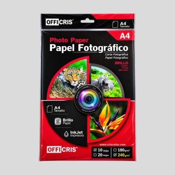 Papel Fotográfico para Impressoras InkJet A4 240 g/m² – 10 Folhas