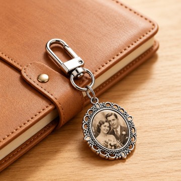 Porta-Chaves Personalizado com Foto - Medalhão Vintage - Apenas 3,90€