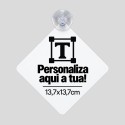 Placa em Metal Personalizada para Vidro de Carro  – 13,7×13,7 cm